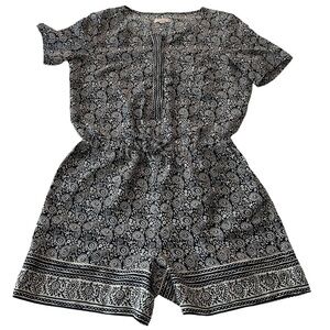 Loft Short Sleeve Printed Shorts Romper